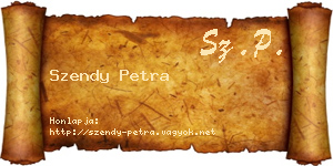 Szendy Petra névjegykártya