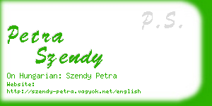 petra szendy business card